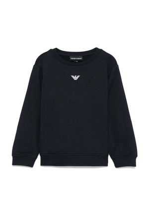 Felpa bambino Emporio Armani blu in modal | ViaMonte Shop