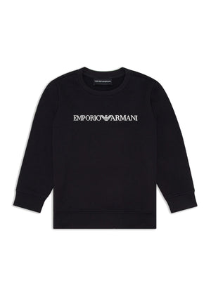 Felpa per bambino Emporio Armani blu navy in modal | ViaMonte Shop