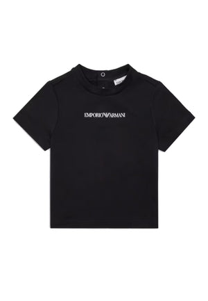 T-shirt neonato Emporio Armani blu in cotone | ViaMonte Shop