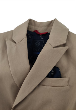 Giacca doppiopetto bambino Fay beige in cotone | ViaMonte Shop