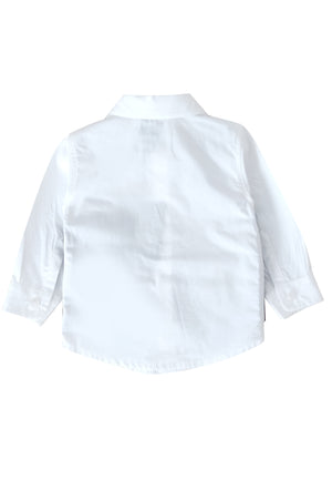 Camicia/gilet neonato bianca/blu in cotone | ViaMonte Shop