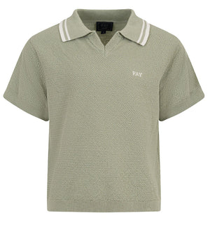 Polo bambino Fay verde salvia in maglia di cotone