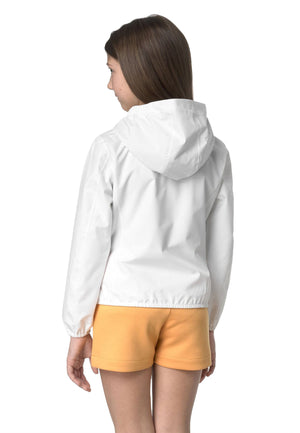 Giubbino bambina K-Way P.Lily stretch poly jersey bianco in tessuto tecnico