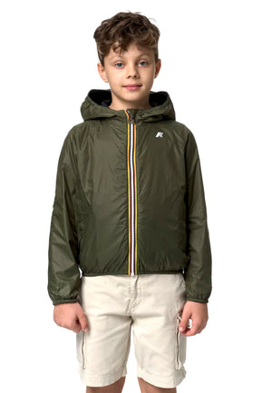 Giubbino bambino K-Way P.Jake Plus 2 nero/verde in nylon | ViaMonte Shop