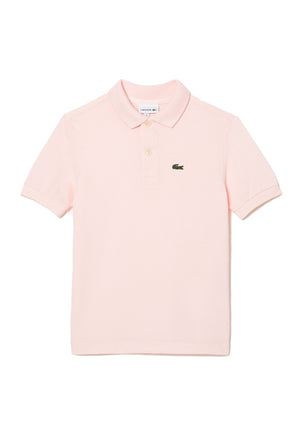 Polo bambino Lacoste rosa chiaro in piquet di cotone | ViaMonte Shop
