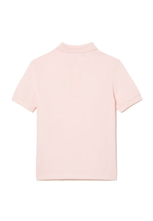 Polo bambino Lacoste rosa chiaro in piquet di cotone | ViaMonte Shop