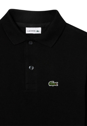 Polo nera bambino Lacoste in piquet di cotone | ViaMonte Shop