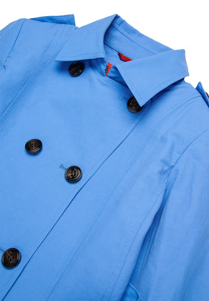 Trench bambina Max&Co bluette in cotone tecnico | ViaMonte Shop