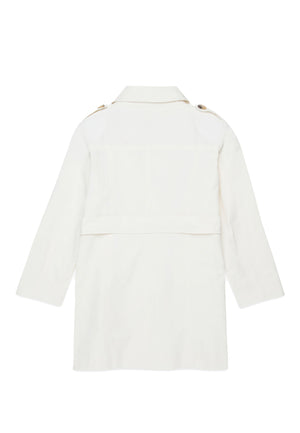 Trench bambina Max&Co bianco in cotone tecnico | ViaMonte Shop