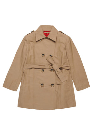 Max&Co trench beige bambina in cotone tecnico | ViaMonte Shop