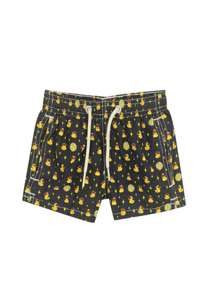 Costume bambino MC2 Saint Barth nero in tessuto tecnico | ViaMonte Shop
