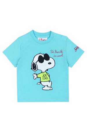 T-shirt bambino MC2 Saint Barth kids celeste in cotone | ViaMonte Shop