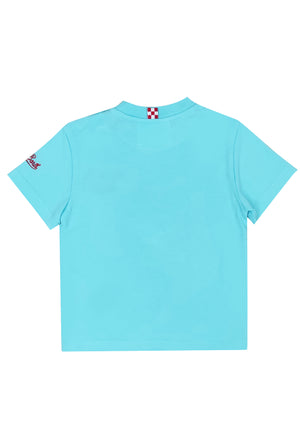 T-shirt bambino MC2 Saint Barth kids celeste in cotone | ViaMonte Shop
