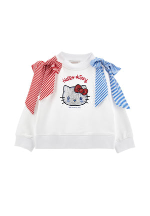 Felpa bambina Monnalisa bianca in cotone | ViaMonte Shop