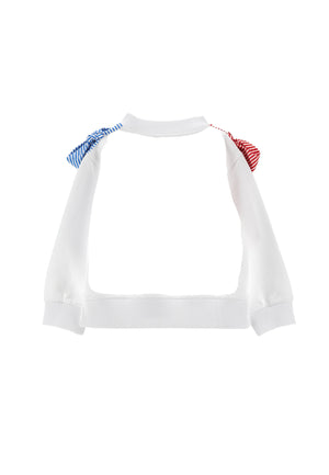 Felpa bambina Monnalisa bianca in cotone | ViaMonte Shop