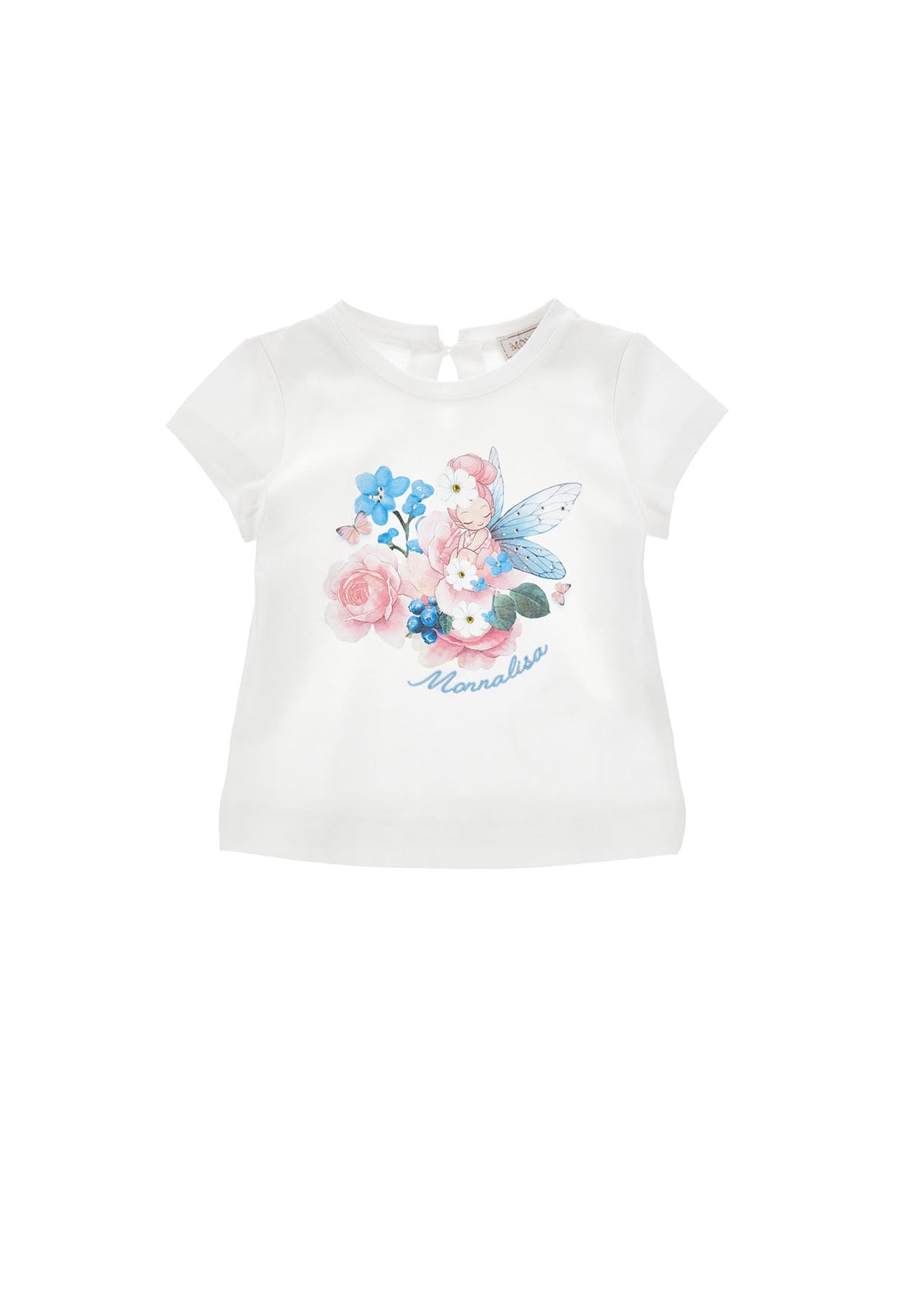 T-shirt bambina Monnalisa bianca in jersey di cotone