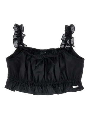 Top bambina Monnalisa nero in popeline | ViaMonte Shop