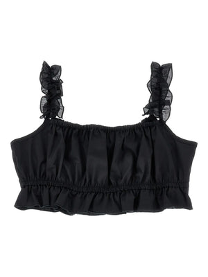 Top bambina Monnalisa nero in popeline | ViaMonte Shop