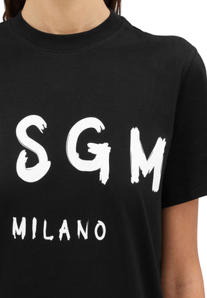 T-shirt bambino MSGM nera in cotone | ViaMonte Shop