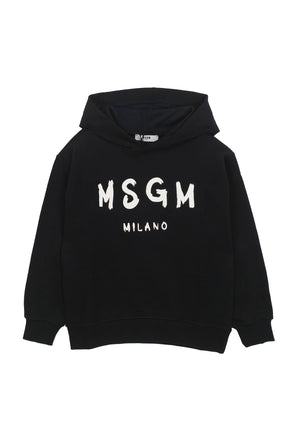 Felpa bambino MSGM nera in cotone | ViaMonte Shop