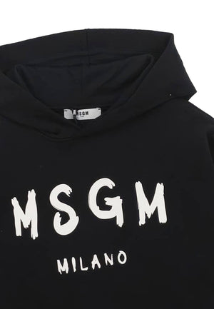 Felpa bambino MSGM nera in cotone | ViaMonte Shop