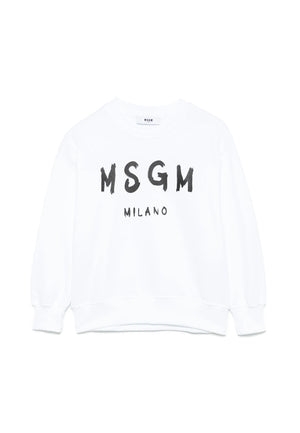 Felpa MSGM unisex bianca in cotone | ViaMonte Shop