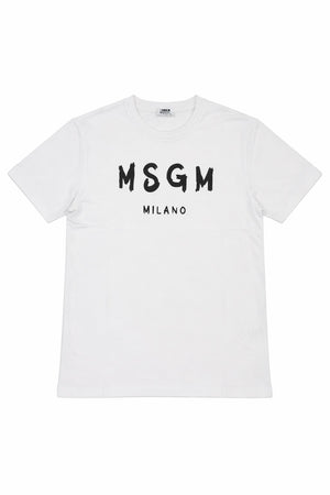 T-shirt bambino MSGM bianca in cotone