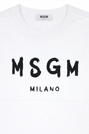 T-shirt bambino MSGM bianca in cotone