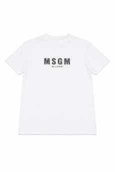 T-shirt bambino MSGM bianca in cotone