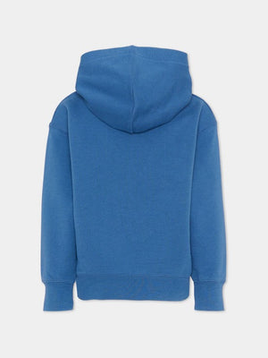 Felpa bambino Palm Angels blu avio in cotone | ViaMonte Shop