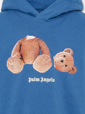 Felpa bambino Palm Angels blu avio in cotone | ViaMonte Shop