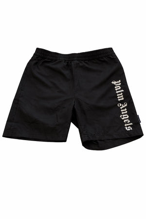 Costume boxer bambino Palm Angels nero in tessuto tecnico | ViaMonte Shop