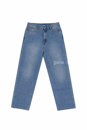 Jeans baggy bambino Palm Angels kids in denim medium