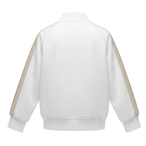 Felpa aperta bambina Palm Angels bianca in misto cotone | ViaMonte Shop