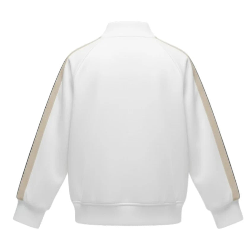 Felpa aperta bambina Palm Angels bianca in misto cotone | ViaMonte Shop