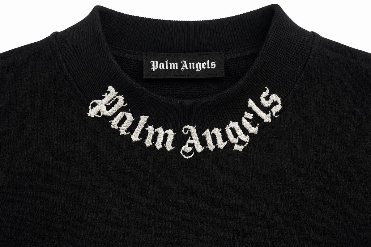 Felpa bambino Palm Angels nera in cotone | ViaMonte Shop