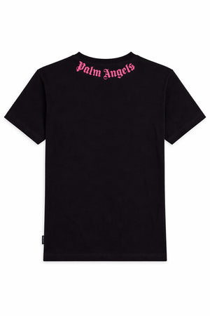 T-shirt bambina Palm Angels nera in cotone