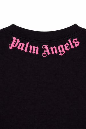 T-shirt bambina Palm Angels nera in cotone