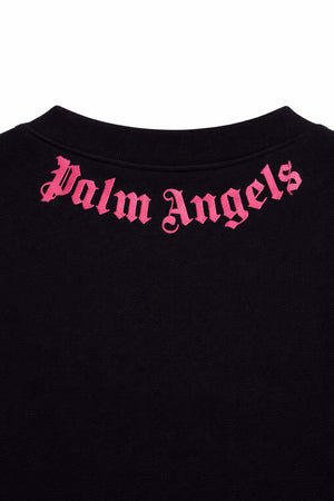 Felpa bambina Palm Angels nera in cotone