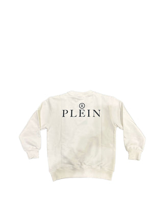 Felpa bambino Philipp Plein junior bianca in cotone
