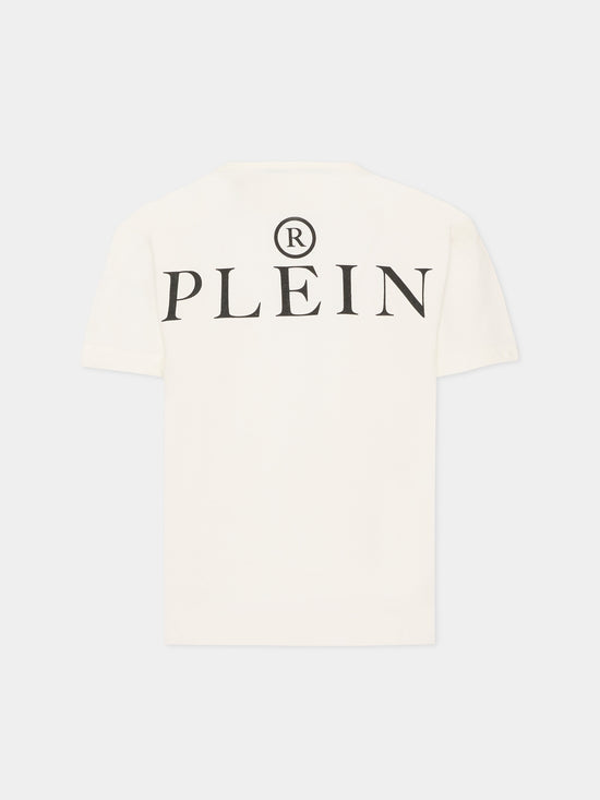 T-shirt bambino Philipp Plein junior bianca in jersey di cotone | ViaMonte Shop
