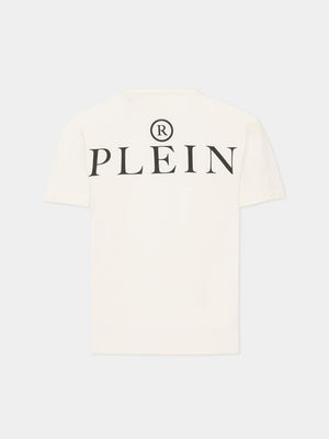 T-shirt bambino Philipp Plein junior bianca in jersey di cotone | ViaMonte Shop