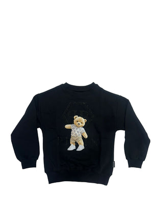 Felpa bambina Philipp Plein junior nera in cotone
