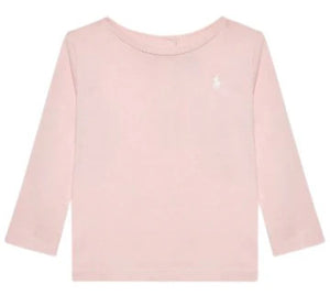 T-shirt neonata Ralph Lauren rosa in cotone | ViaMonte Shop