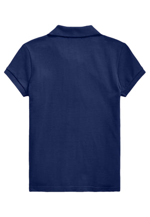 Polo bambina Ralph Lauren blu in piquet di cotone | ViaMonte Shop