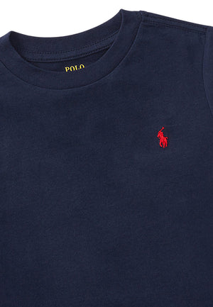 T-shirt bambina Ralph Lauren blu navy in cotone | ViaMonte Shop
