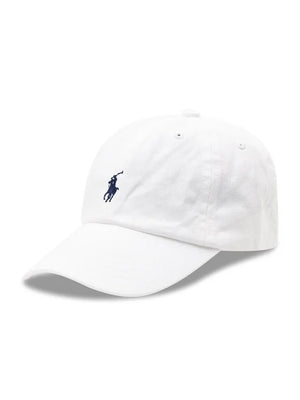 Cappello neonato Ralph Lauren bianco in twill di cotone | ViaMonte Shop