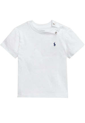 T-shirt neonato Ralph Lauren bianca in cotone