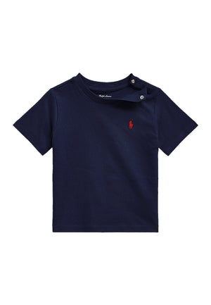 T-shirt neonato Ralph Lauren blu in cotone | ViaMonte Shop