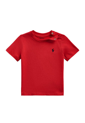 T-shirt neonato Ralph Lauren rossa in cotone | ViaMonte Shop